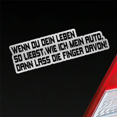 Produktbild von Auto Aufkleber Wenn du dein Leben so liebst wie ich mein Auto, dann lass die Finger davon! 15x5 cm Silber Sticker Heckscheibenaufkleber