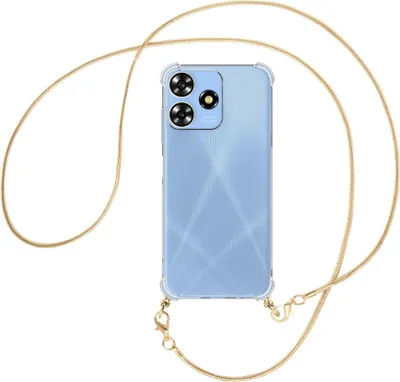 Produktbild von Handykette Backcover-Schutzhülle mit Band (Metall goldfarben) für ZTE Blade A73 4G (6.6'') - goldfarbene Snake-Kette