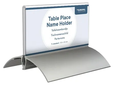 Image de Plaque nominative de table EUROPEL 52 x 100 mm Socle en aluminium