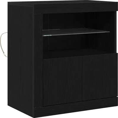 Zdjęcie produktu dla Komoda LED Czarny 60,5 x 37 x 67 cm Materiał drewnopochodny