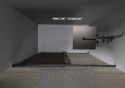 Produktbild von Nischendusche mit Schiebetür DX906 FLEX - Soft-Close - 8 mm - Nano graues Glas - Profile - Schwarz matt - Breite wählbar, Breite:1700 mm