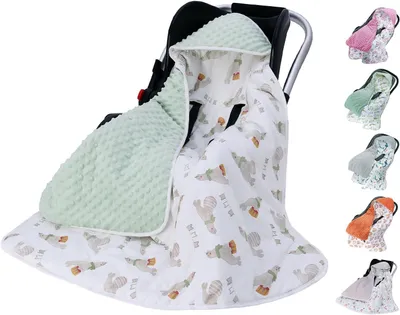 Produktbild von Wendbare Einschlagdecke für Babyschalen im Winter aus Baumwolle, 90x90 cm