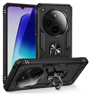 Produktbild von Armor Shield Handyhülle für Xiaomi Redmi 14C / Poco C75 Hülle Ultra Hybrid Case Handy Schutzhülle, Schwarz