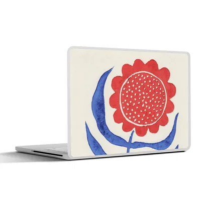 Produktbild von MuchoWow® Laptop Aufkleber Sticker Cover Blume - Pflanze - Rot - Blau 30x22 cm - Laptop-Sticker