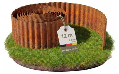 Produktbild von NovaTerra Rasenkante gewellt 1200 x 15 cm 0,3 mm Dicke rostig