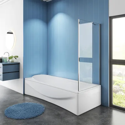 Produktbild von AICA Badewannenaufsatz 60x140cm Seitenwand Faltwand 6mm NANO ESG-glas Badewanne Duschabtrennung Badewannenfaltwand Duschwand