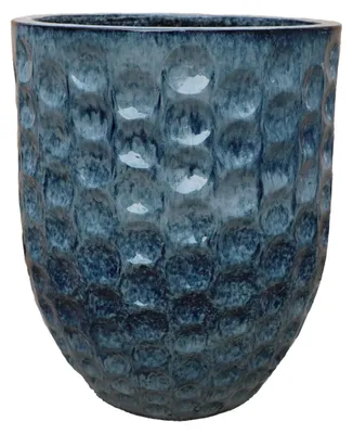 Produktbild von Provencelia Keramik Pflanzkübel Merovee Hellblau, Ø23 x H35 cm, frostbeständig, handgefertigt, glasiert, Outdoor, Garten, Terrasse, winterfest