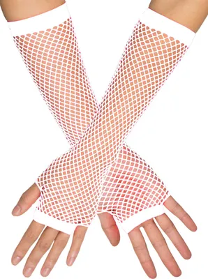 Produktbild von Lange Fingerlose Netzhandschuhe "New York" | Weiß