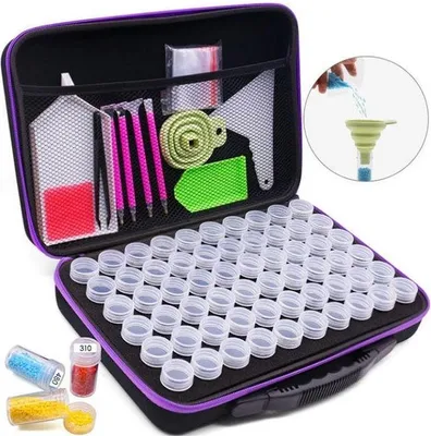 Produktbild von Diamantstickerei - XL Großes Stickwerkzeug-Set 80-teiliges Zubehör