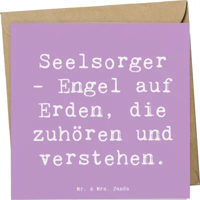 Produktbild von Mr. & Mrs. Panda Grußkarte Spruch Seelsorger Engel - Lavendeltraum - Geschenk, Dankeschön, Freundschaft, Aufmerksamkeit, Mitgefühl, Danke sagen, Weisheit, Unterstützung