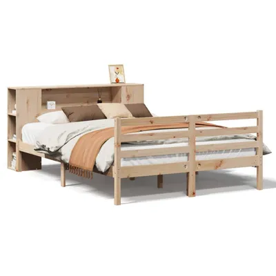 Produktbild von Massivholzbett mit Regal ohne Matratze 135x190 cm Kiefernholz