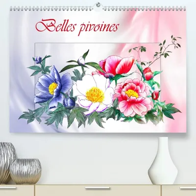 Productafbeelding van Wandkalender met Pioenen Illustraties