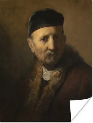 Produktbild von MuchoWow® Poster Tronie eines alten Mannes - Rembrandt van Rijn 90x120 cm - Wohnzimmer