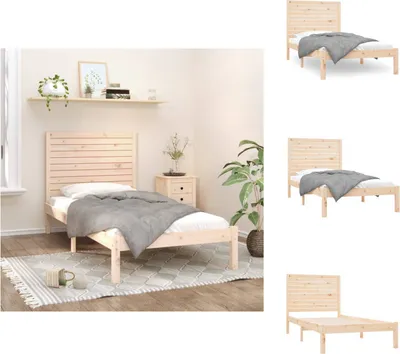 Zdjęcie produktu dla vidaXL Łóżko z litego drewna 90x200 cm - Łóżka i ramy łóżek