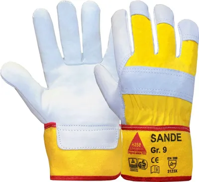 Produktbild von Hase Arbeitshandschuhe Sande Größe 12, Rindnarbenleder 12 Stk