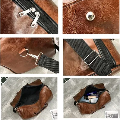 Produktbild von Wasserdichte handgefertigte Leder Seesäcke Reisegepäck Taschen Handtasche,braun