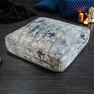 Produktbild von riess-ambiente Design Bodenkissen XL ABSTRAKT 70cm blau beige abstraktes Muster Sitzpouf Sitzkissen