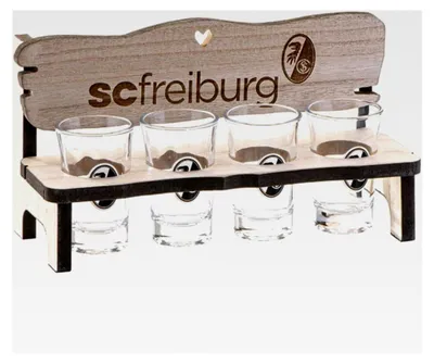 Produktbild von Schnapsbank mit 4 Gläsern - Schnapsglas