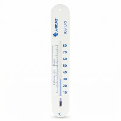 Produktbild von Joghurt Thermometer mit Schnur 20cm Temperaturbereich 10°C bis 80°C mit Impfmarkierungen Milch Joghurthermometer aus lebensmittelechtem Kunststoff