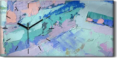 Produktbild von Leinwand Uhr Küche Wohnzimmer Bild Geräuschlos 60x30 Malerei Abstrakte Kunst - schwarze Hände