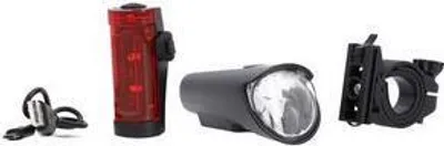 Produktbild von FISCHER Fahrrad-LED-Beleuchtungs-Set, 45 Lux Leuchtdauer bis zu 20 Stunden, StVZO zugelassen,