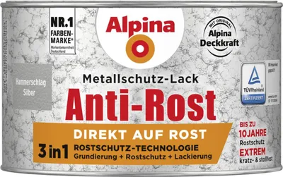Produktbild von Alpina Metallschutz-Lack Hammerschlag 300 ml silber