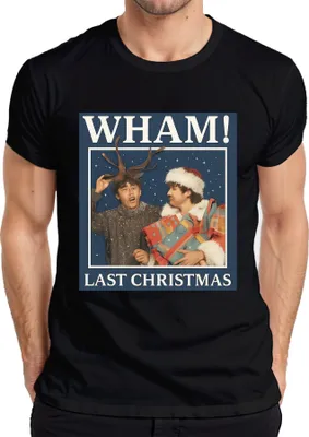 Produktbild von WHAM! LAST CHRISTMAS 80er Weihnachten Retro Popband Geschenk Herren T-Shirt, Schwarz, M