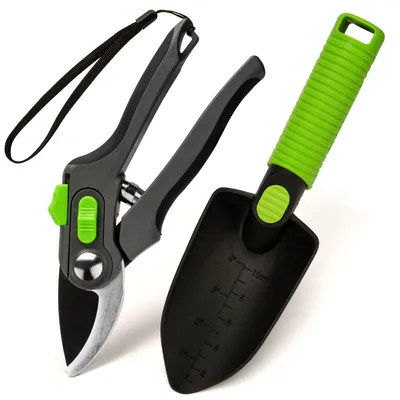 Produktbild von Gartenpflege-Set Gartenschere & Schaufel Set,Gartengeräte Set,Gartenarbeit Zubehör Sicher,Vielseitigkeit,zum Schneiden,Umpflanzen,Pflegen von Pflanzen