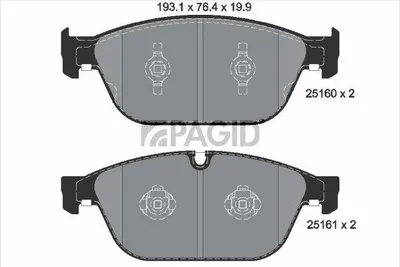 Produktbild von PAGID Bremsbeläge Satz Vorne Bremsklötze für AUDI Q5 (8RB) T2092N