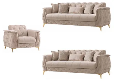 Produktbild von Sofa Set Sucre, Beige Stellvariante 2+2+1