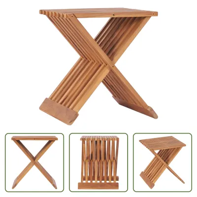 Immagine prodotto di The Living Store Sgabello pieghevole 40×32×45 cm Teak massiccio