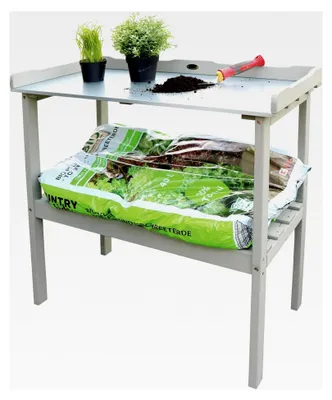 Produktbild von Pflanztisch aus Metall mit Ablagefläche, 78 x 38 x 85 cm