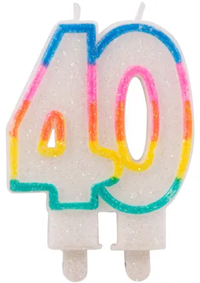 Produktbild von Regenbogen Zahl 40 Tortenkerzen