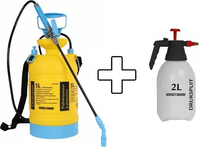 Immagine prodotto di Spruzzatore a pressione 5L per il giardinaggio e la pulizia | Spruzzatore professionale e manuale | Resistente agli acidi e al cloro