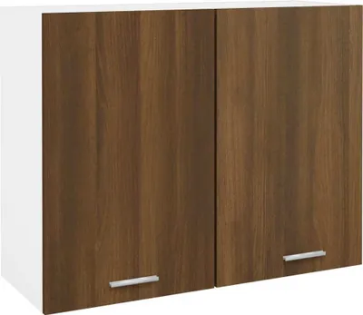 Image de Meubles Armoire suspendue marron aspect chêne 80x31x60 cm Matériau dérivé du bois - Armoires de cuisine 815590