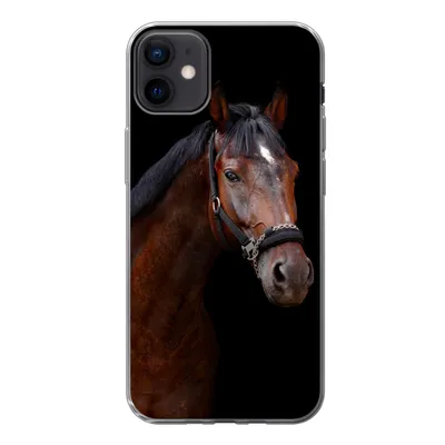 Produktbild von MuchoWow® Handyhülle Schutzhülle Hülle für iPhone 12 mini Pferd - Tiere - Braun Silikon Softcase Handy Hülle - Bild