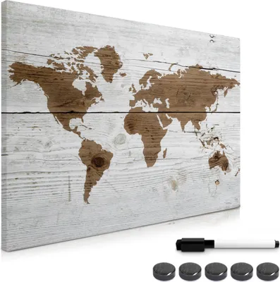 Produktbild von Navaris Magnettafel Magnetpinnwand Memoboard zum Beschriften - 70 x 50cm Notiztafel div. Designs - Tafel abwaschbar mit Magneten Stift