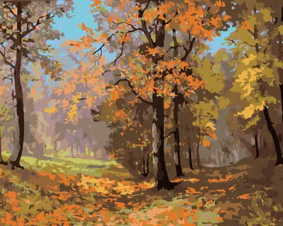 Produktbild von Zuty - Malen nach Zahlen - HERBSTSPAZIERGANG IM WALD, 40x50 cm, ohne Keilrahmen