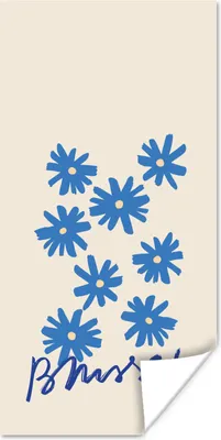 Produktbild von MuchoWow® Poster Blume - Design - Brüssel - Minimalismus 80x160 cm - Kinderzimmer