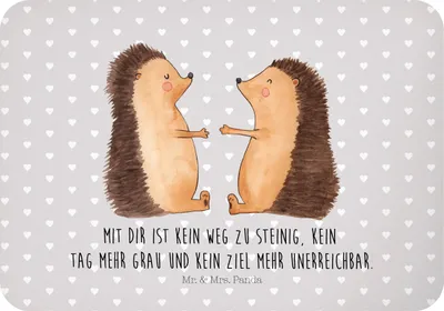 Produktbild von Mr. & Mrs. Panda magnet Igel Liebe - Grau Pastell - Geschenk, Verheiratet, Freundin, Kühlschrankmagnet, whiteboardmagnet, spruchmagnet, Hochzeitstag, haftmagnet, Hochzeit