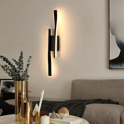 Produktbild von Comely LED Wandleuchte Innen,16W 2500LM Schwarz Wandlampe Warmweißes Licht