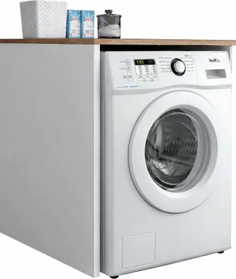 Produktbild von Hoppa! Waschmaschine Schrank | Walnuss & Weiß - 65 x 60 x 91,8 cm