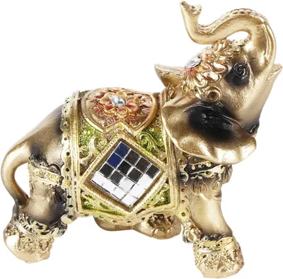 Imagen del producto de Figura de elefante de resina, decorativa, de aproximadamente 12 cm, ideal para Feng Shui