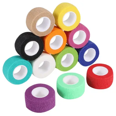 Image de Bandage auto-adhésif - Bandage de maintien - 2,5 cm x 4,5 m - Lot de 12 rouleaux - Couleurs assorties
