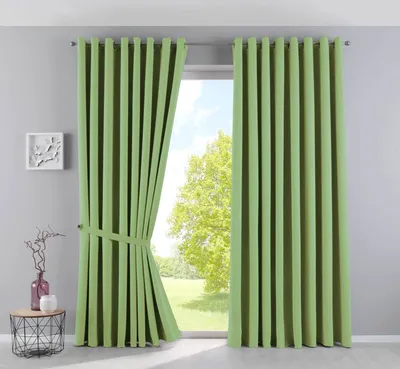 Produktbild von Vorhänge Blickdicht »NewYork« Grün HxB 245x295 cm 2er-Pack Thermo-Gardinen Verdunkelungsvorhang Blackout Ösen schalldämmend UV-Schutz Raffhalter, 201920600-2