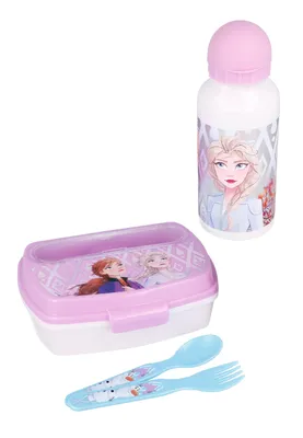 Produktbild von Frozen II - Die Eiskönigin Lunch-Set in Geschenkkarton Brotdose, Trinkflasche, Gabel und Löffel