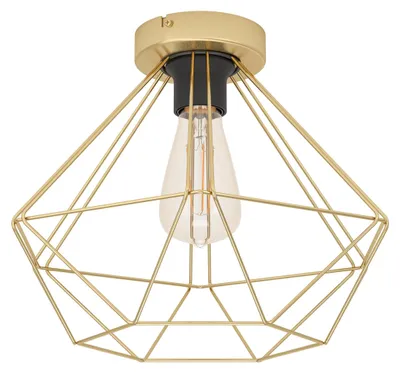 Produktbild von EGLO Deckenlampe Tarbes, 1 flammige Deckenleuchte, Wohnzimmerlampe aus Metall in Messing-Gebürstet, Schlafzimmerlampe, Flurlampe Decke mit E27 Fassung
