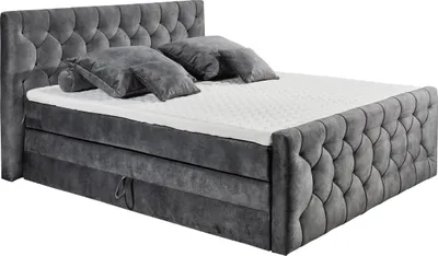 Produktbild von ED Lifestyle Cashfield 8 Boxspringbett Holzwerkstoff/Tonnentaschenfederkern H2 180x200cm  Anthrazit