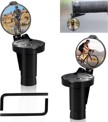 Produktbild von Fahrradspiegel, faltbare Lenkerspiegel, Fahrradlenkerspiegel: 2 Stück HD 360° verstellbare Fahrradrückspiegel für Fahrräder, E-Bikes