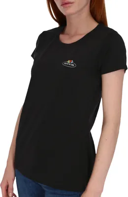Produktbild von Fruit of the Loom Damen T-Shirt mit Vintage-Logo Farbe: schwarz Größe: M